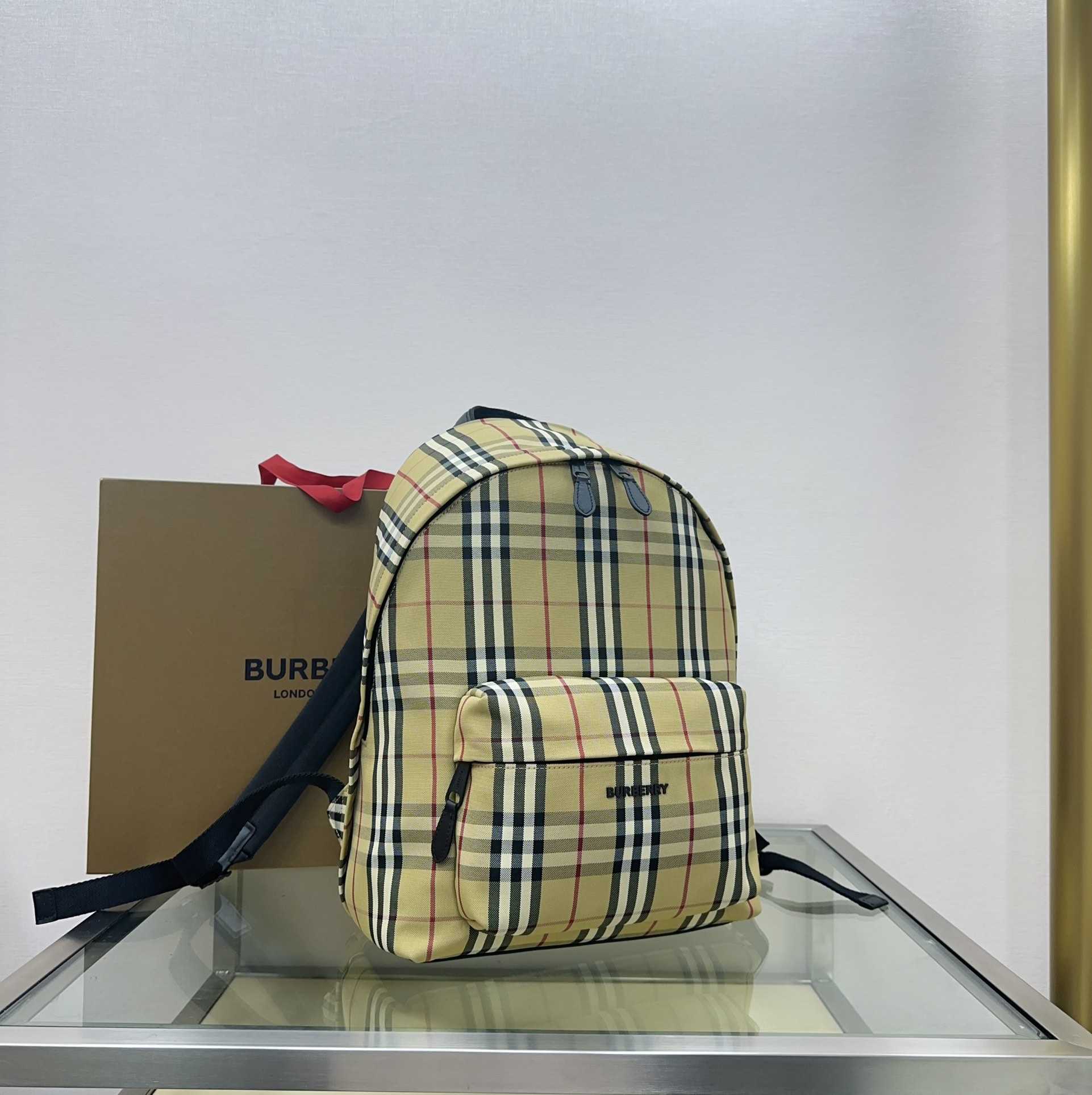 Burberry Checked Fabric Backpack  (30.5-14.5-42.5cm) - DesignerGu