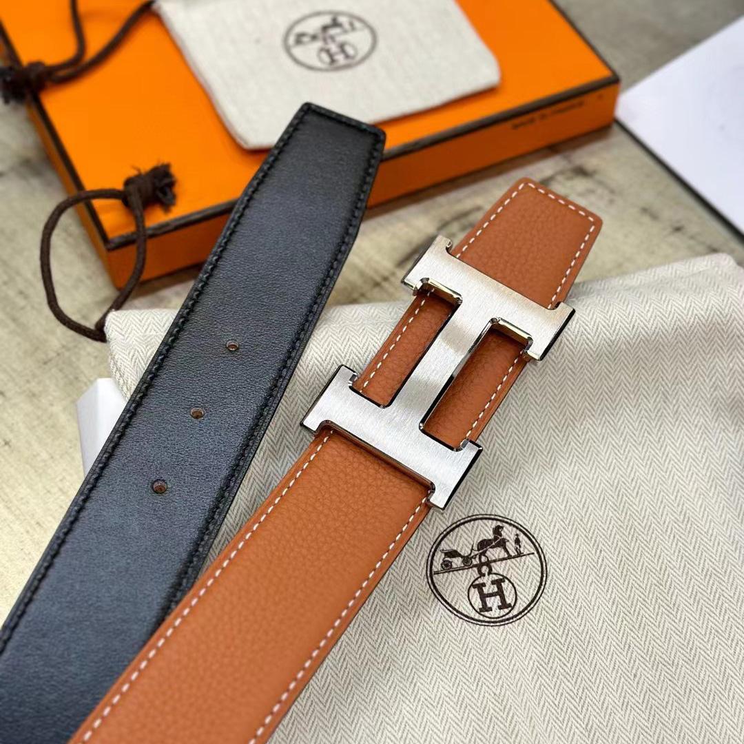 Hermes H Belt Buckle & Reversible Leather Strap - DesignerGu