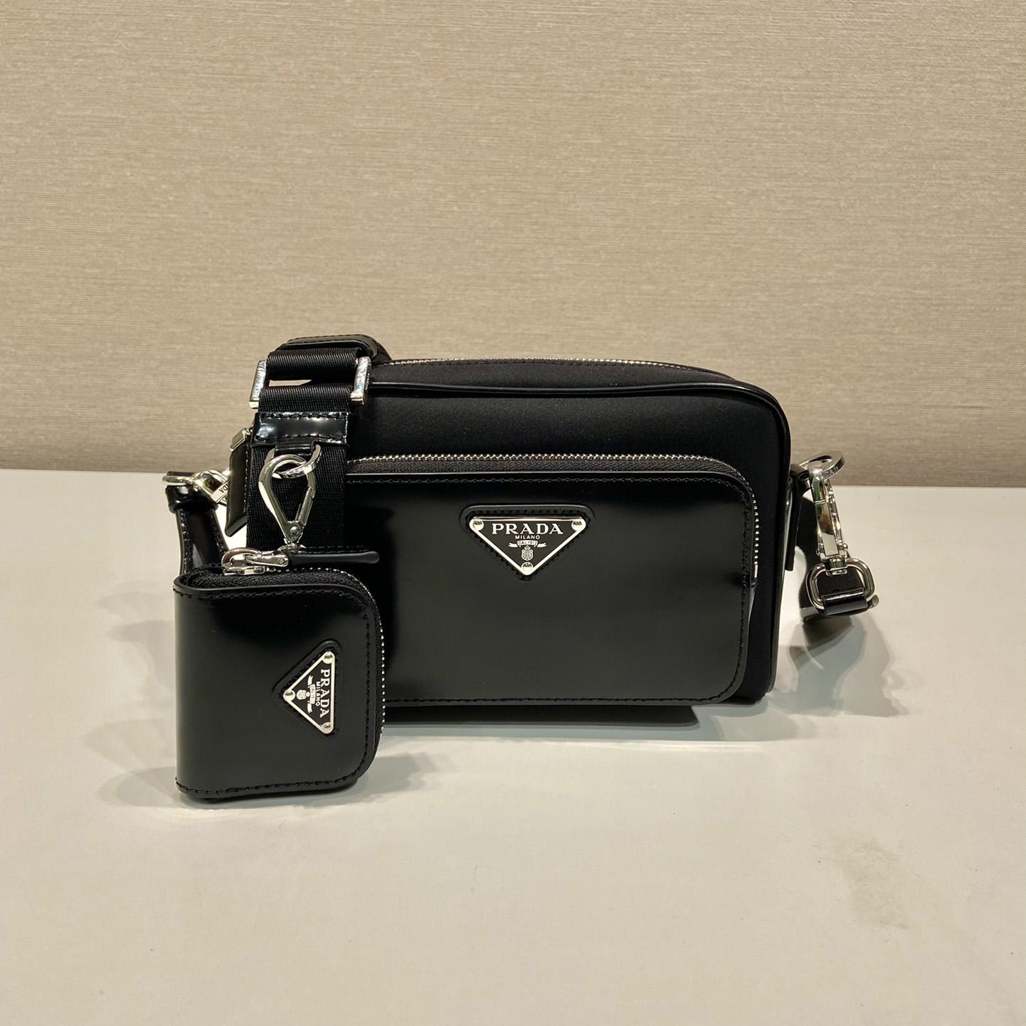 Prada Re-Nylon And Brushed Leather Shoulder Bag - DesignerGu