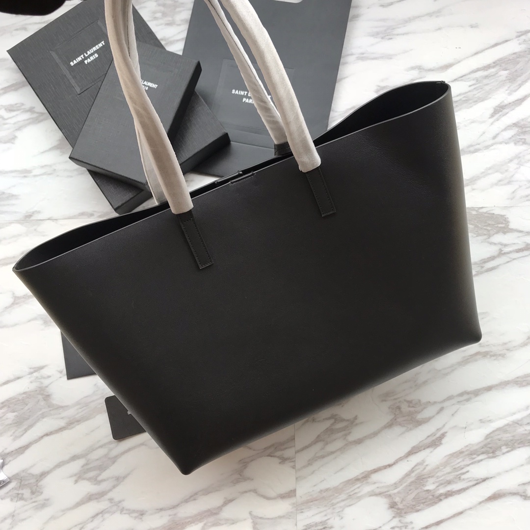 Saint Laurent Shopping Bag In Supple Leather (38x28x13cm) - DesignerGu