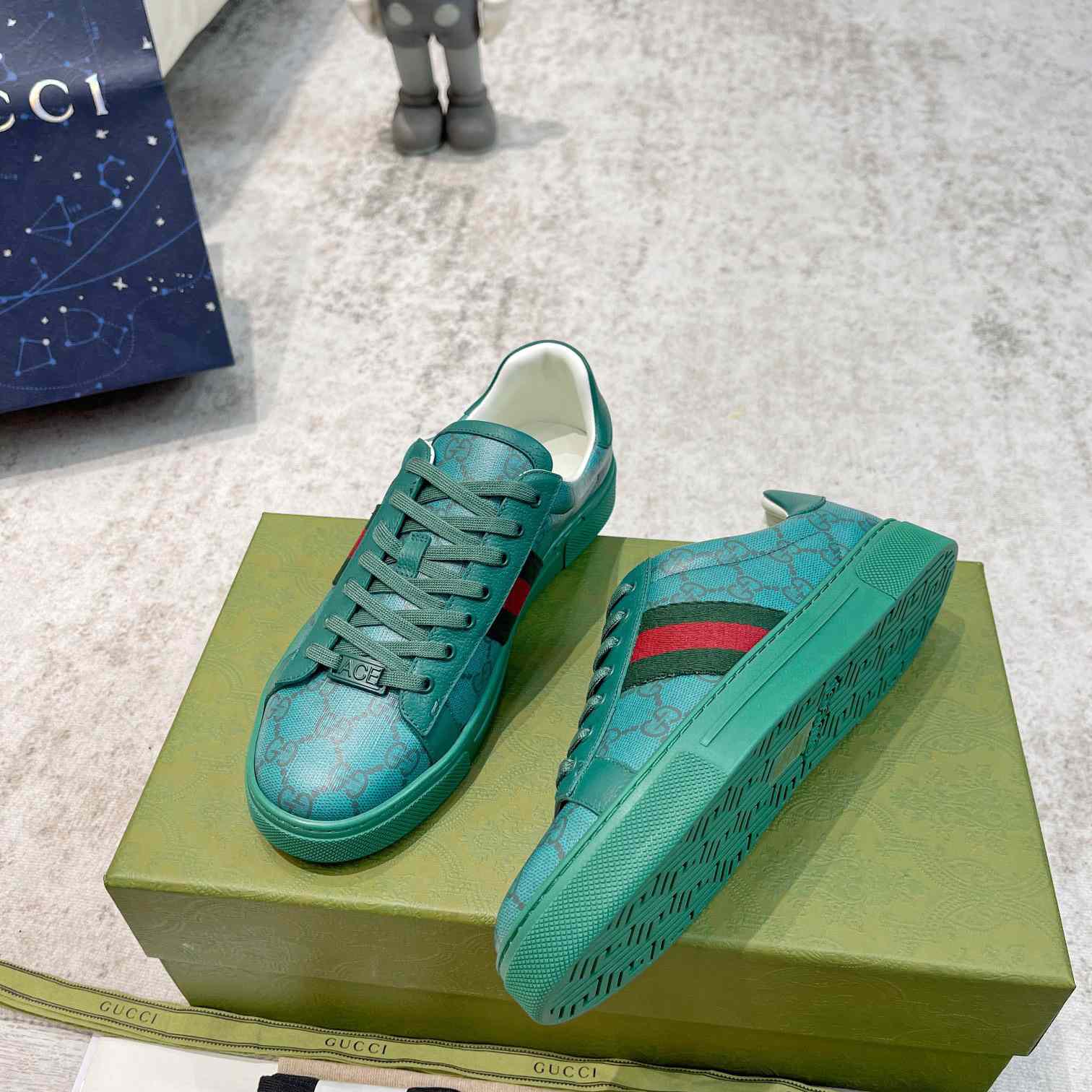 Gucci Ace GG Crystal Canvas Sneaker  - DesignerGu