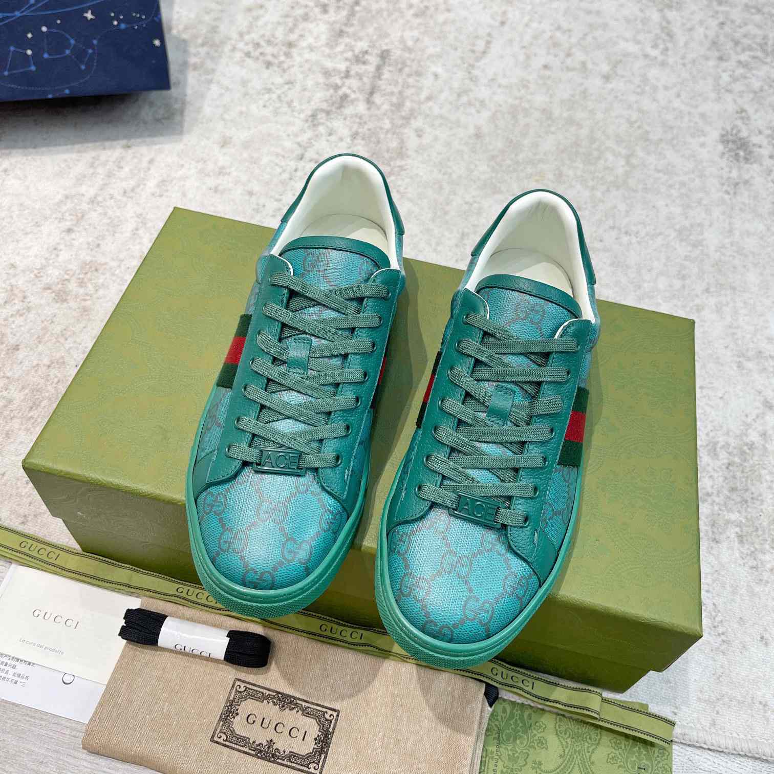 Gucci Ace GG Crystal Canvas Sneaker  - DesignerGu