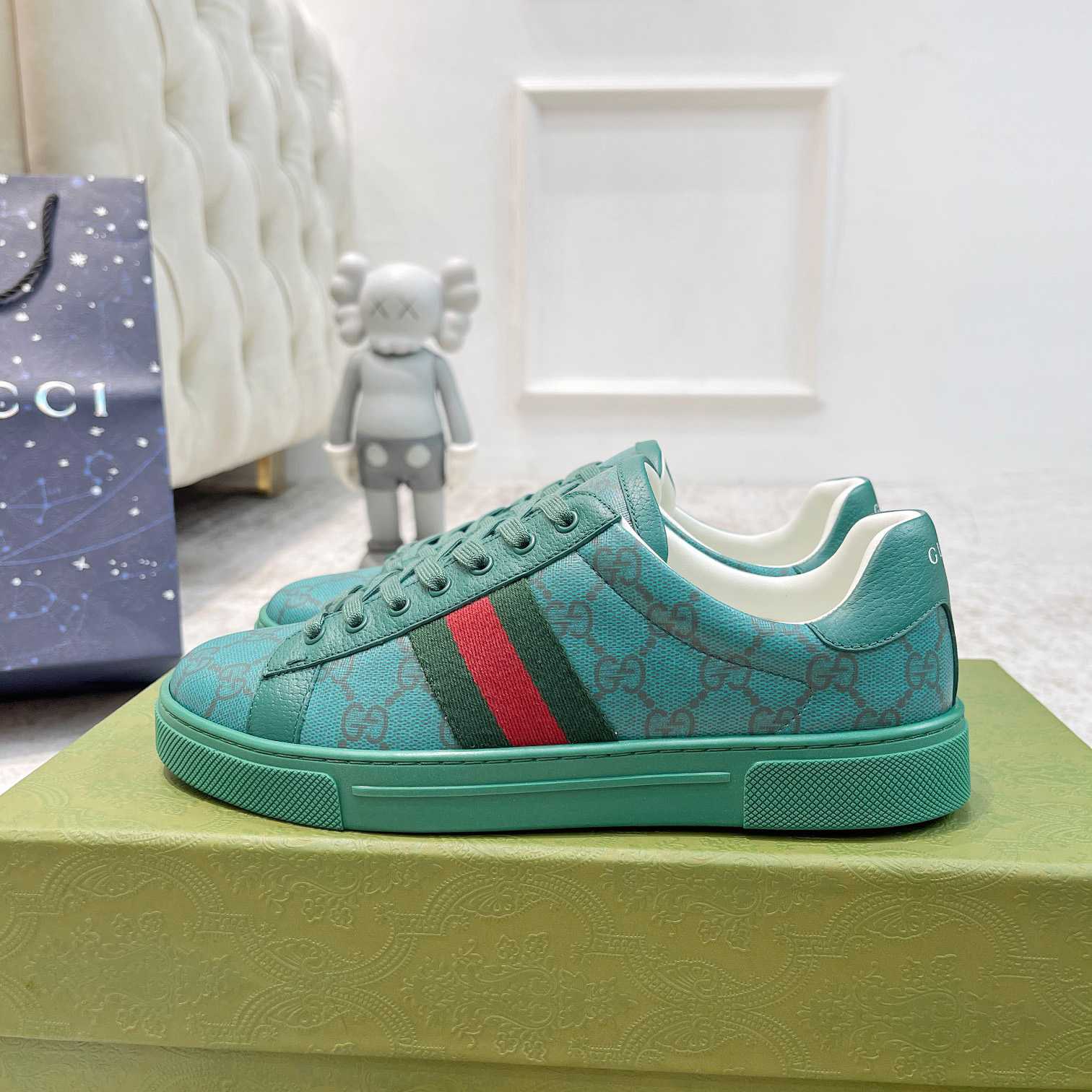 Gucci Ace GG Crystal Canvas Sneaker  - DesignerGu