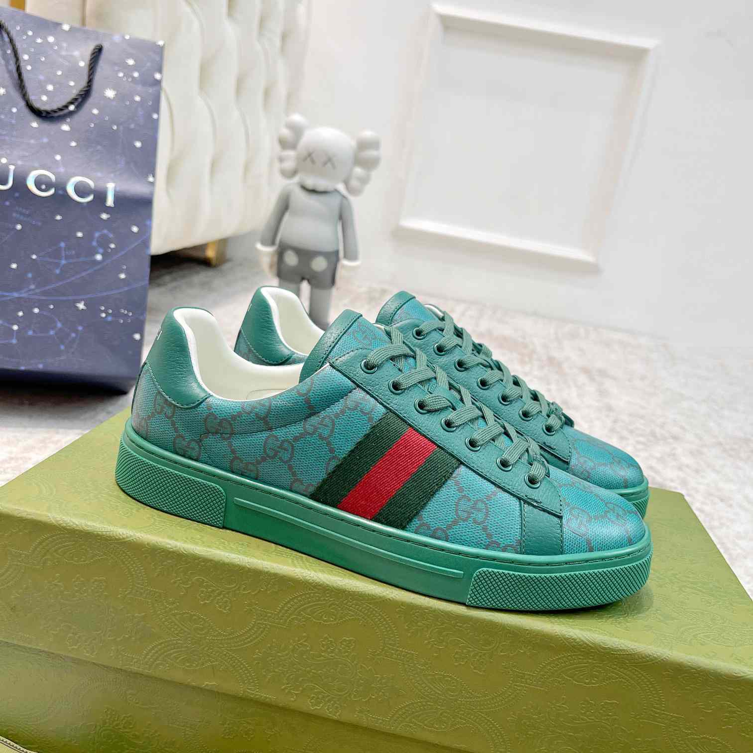 Gucci Ace GG Crystal Canvas Sneaker  - DesignerGu