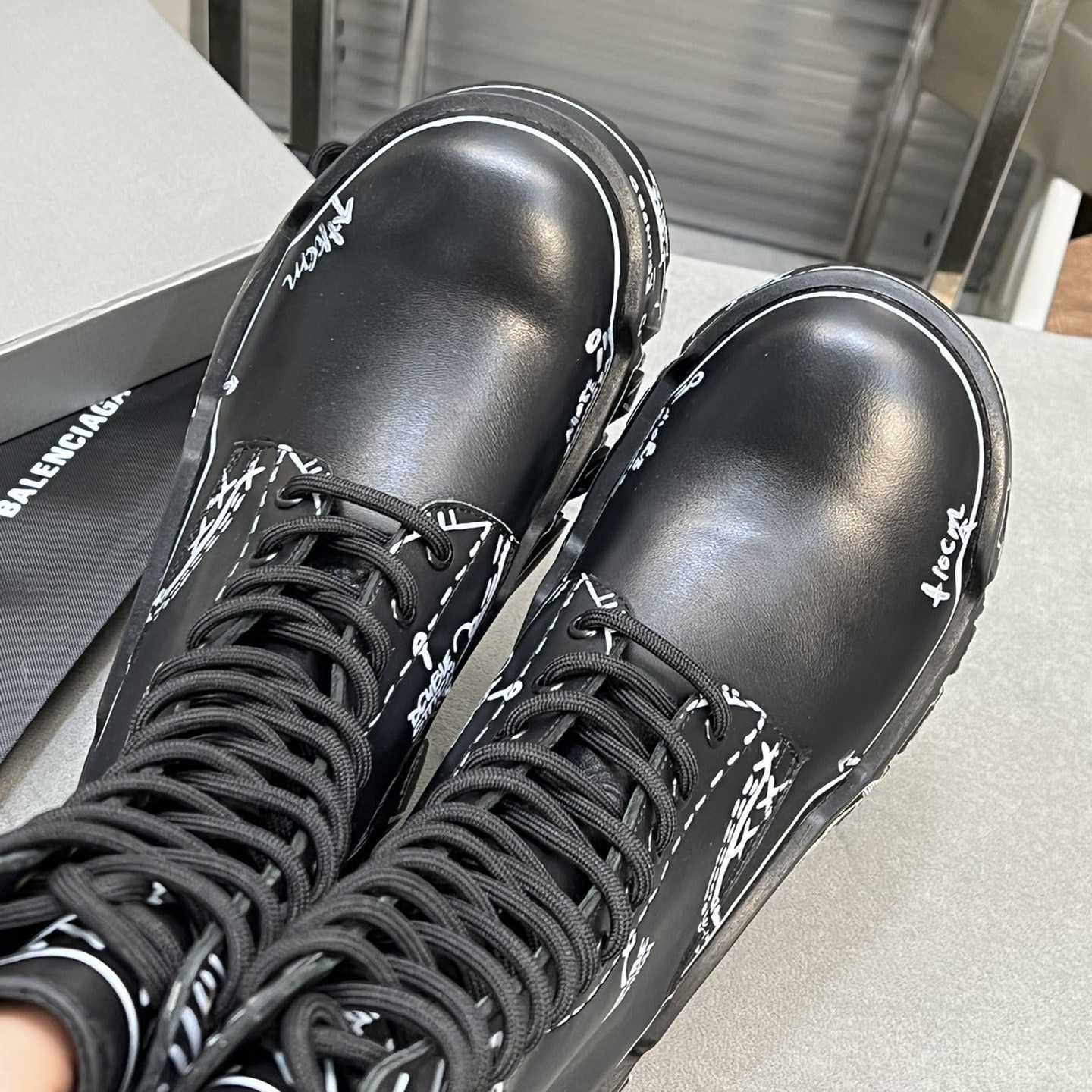 Balenciaga Bulldozer Lace-Up Boot In Black  - DesignerGu