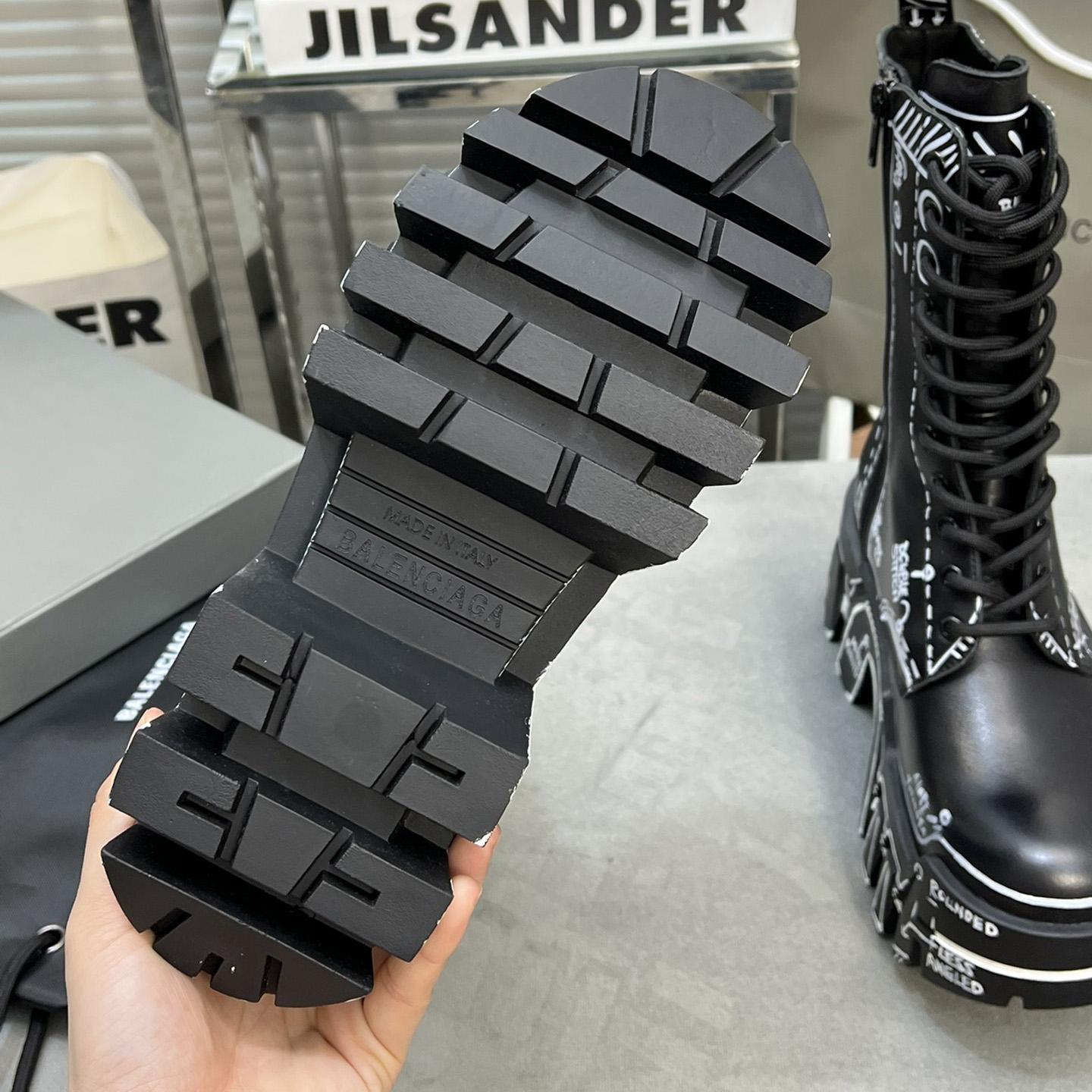 Balenciaga Bulldozer Lace-Up Boot In Black  - DesignerGu