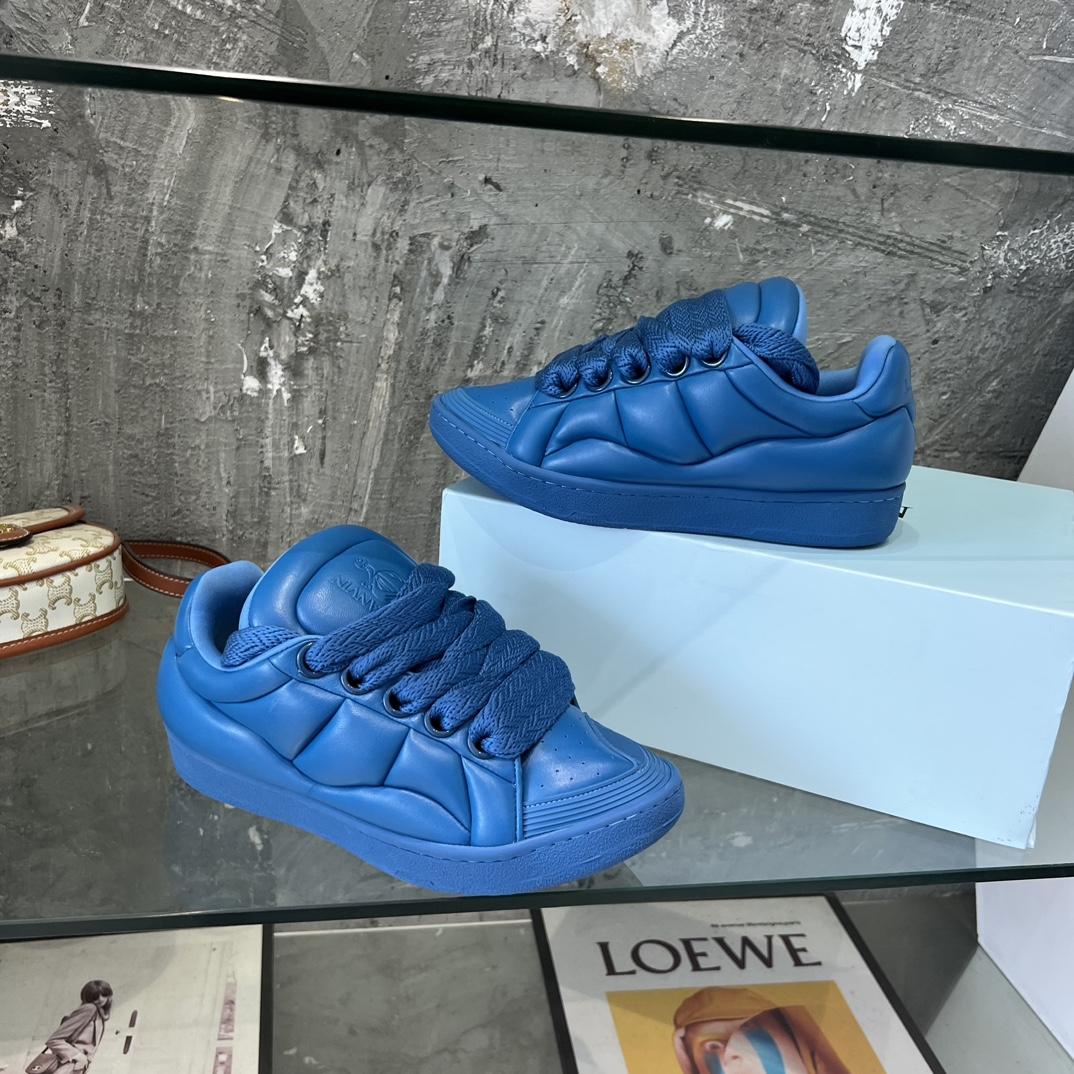 Lanvin Leather Curb XL Sneakers - DesignerGu