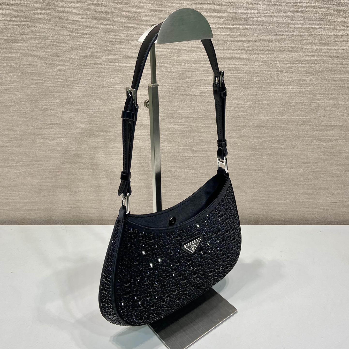 Prada Cleo Satin Bag With Crystals - DesignerGu