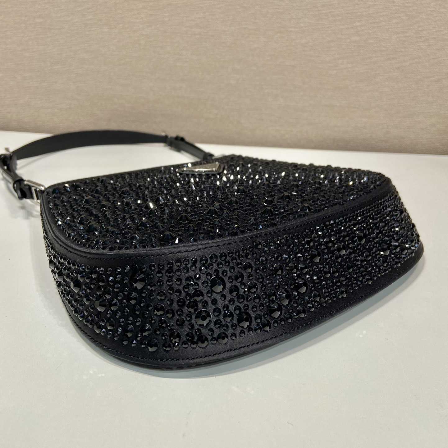 Prada Cleo Satin Bag With Crystals - DesignerGu