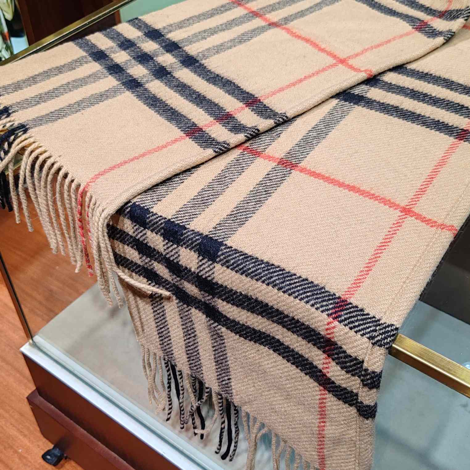 Burberry Check Wool Cashmere Hooded Scarf - DesignerGu