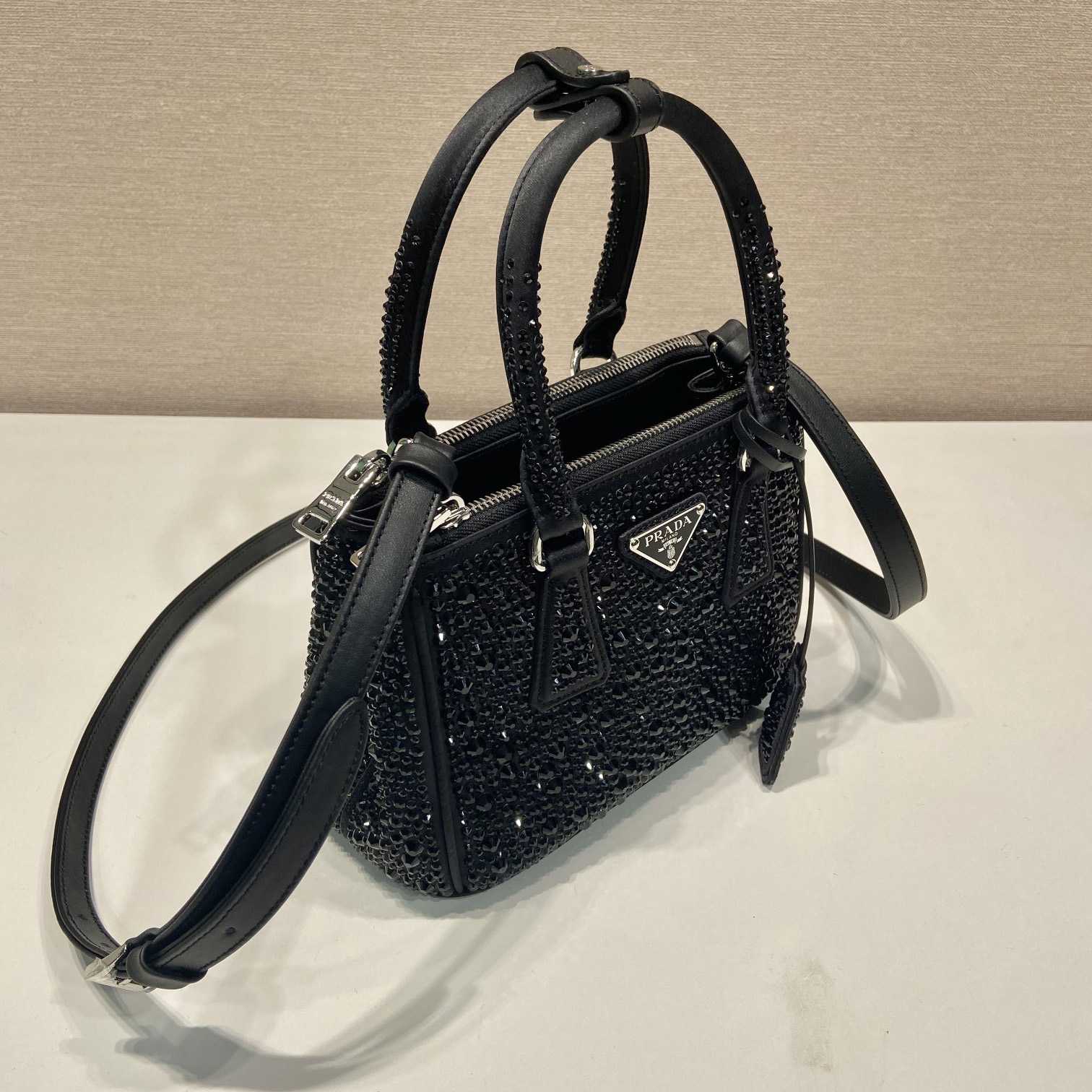 Prada Galleria Satin Mini-bag With Crystals - DesignerGu