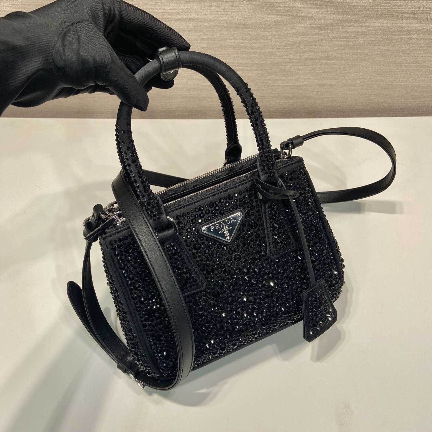 Prada Galleria Satin Mini-bag With Crystals - DesignerGu