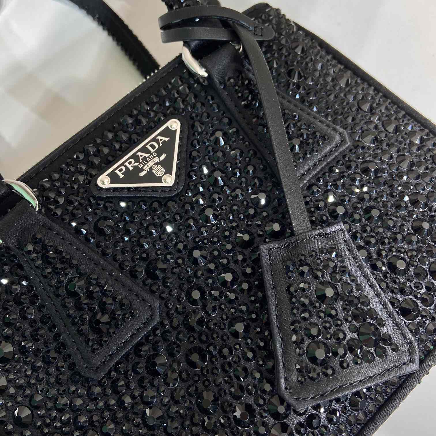 Prada Galleria Satin Mini-bag With Crystals - DesignerGu