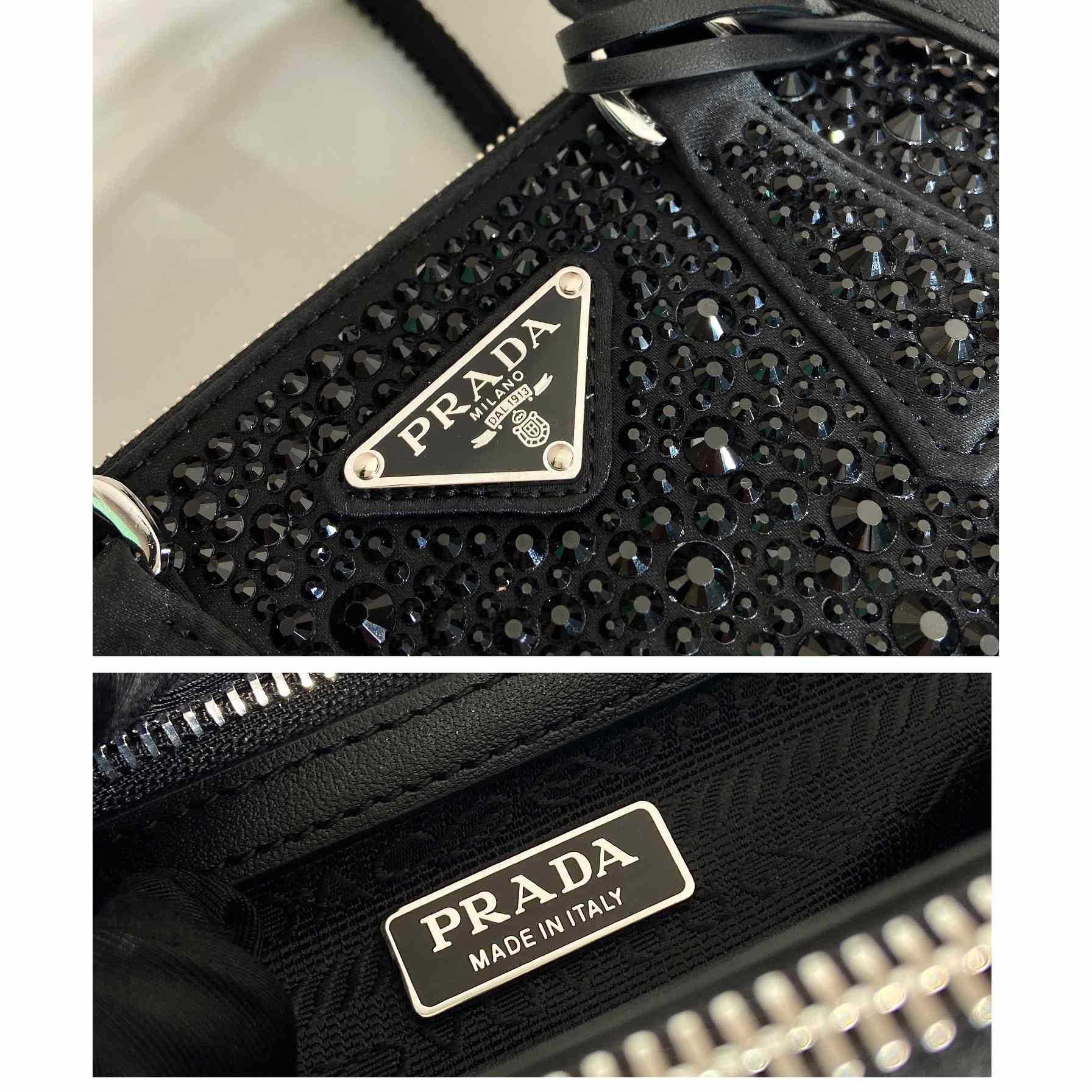 Prada Galleria Satin Mini-bag With Crystals - DesignerGu