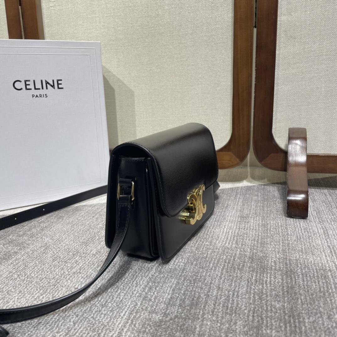 Celine Teen Triomphe Bag In Shiny Calfskin - DesignerGu