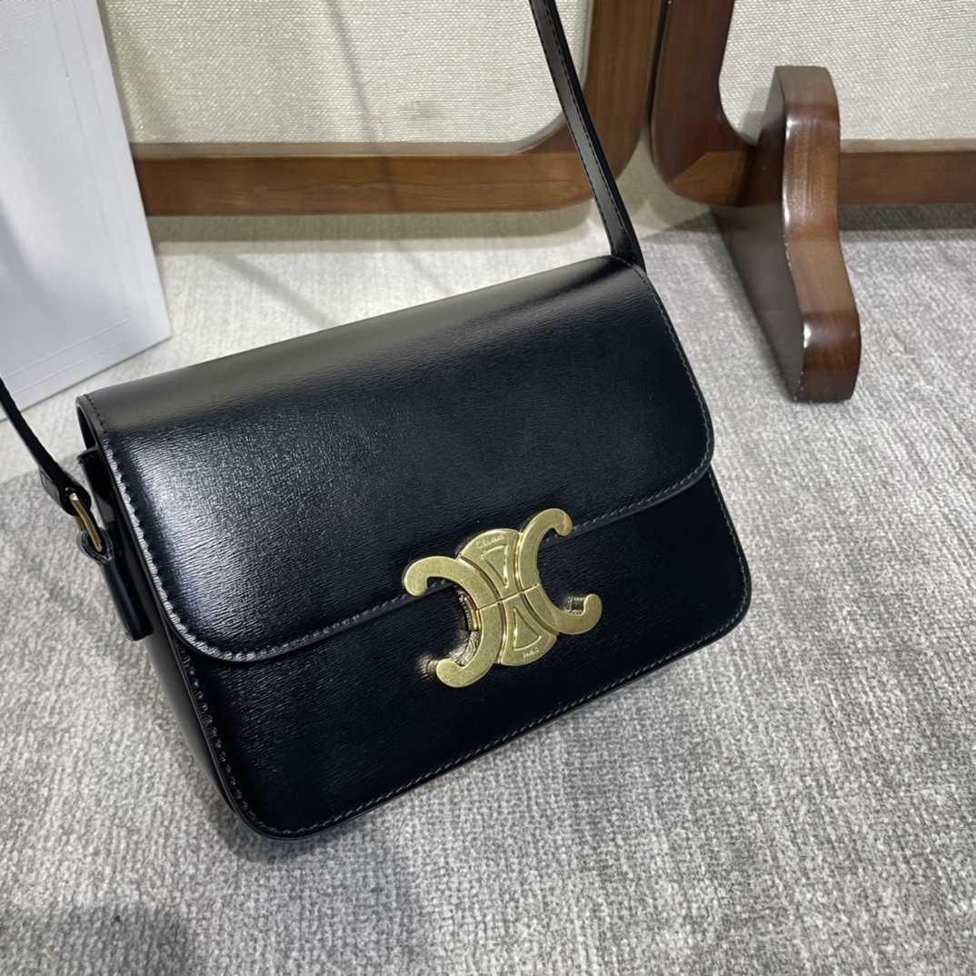 Celine Teen Triomphe Bag In Shiny Calfskin - DesignerGu