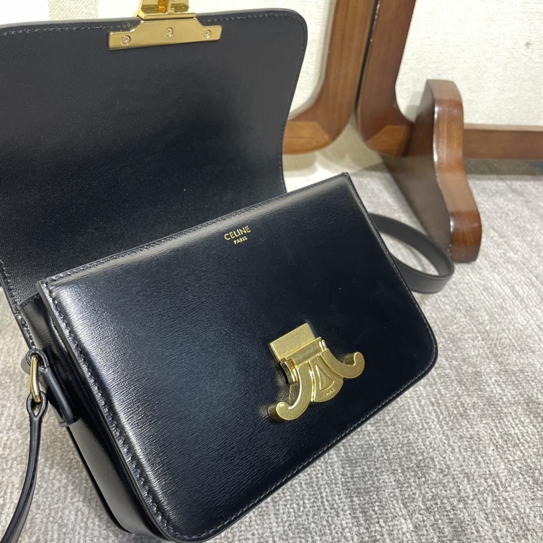 Celine Teen Triomphe Bag In Shiny Calfskin - DesignerGu