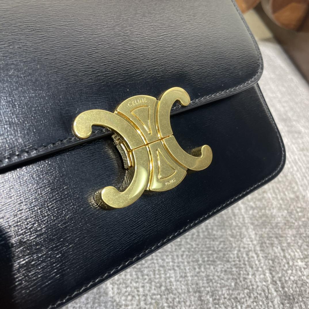 Celine Teen Triomphe Bag In Shiny Calfskin - DesignerGu