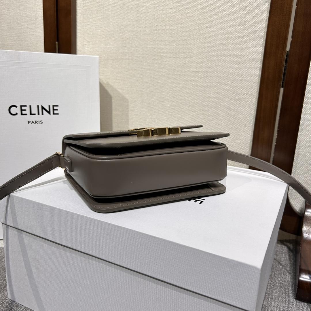 Celine Teen Triomphe Bag In Shiny Calfskin - DesignerGu