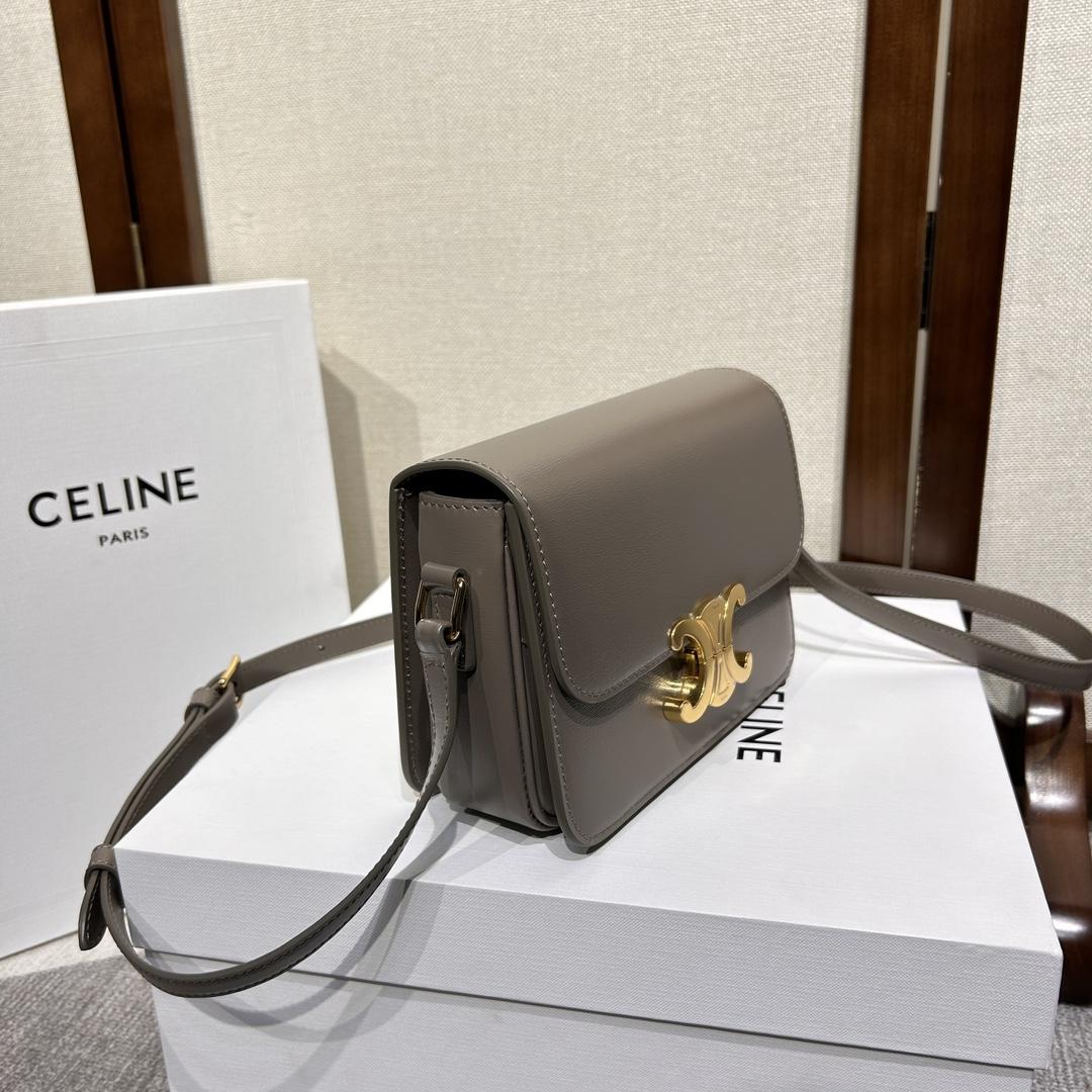 Celine Teen Triomphe Bag In Shiny Calfskin - DesignerGu