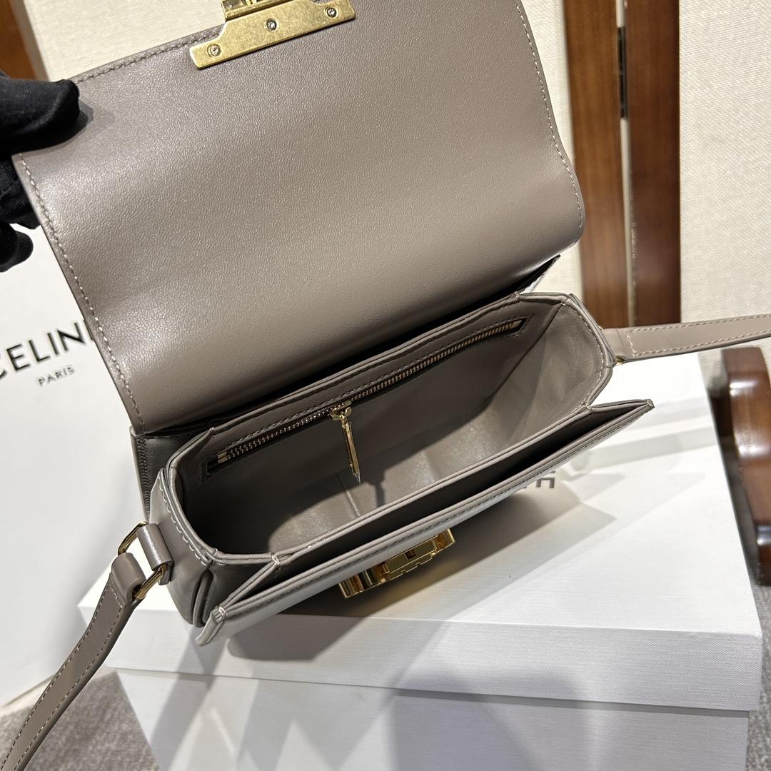 Celine Teen Triomphe Bag In Shiny Calfskin - DesignerGu