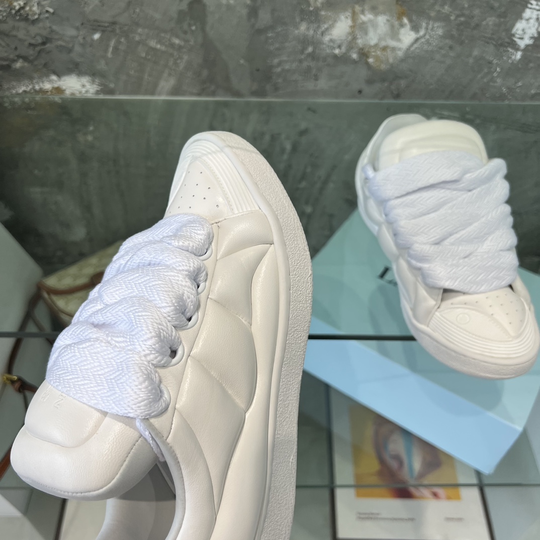 Lanvin Leather Curb XL Sneakers - DesignerGu