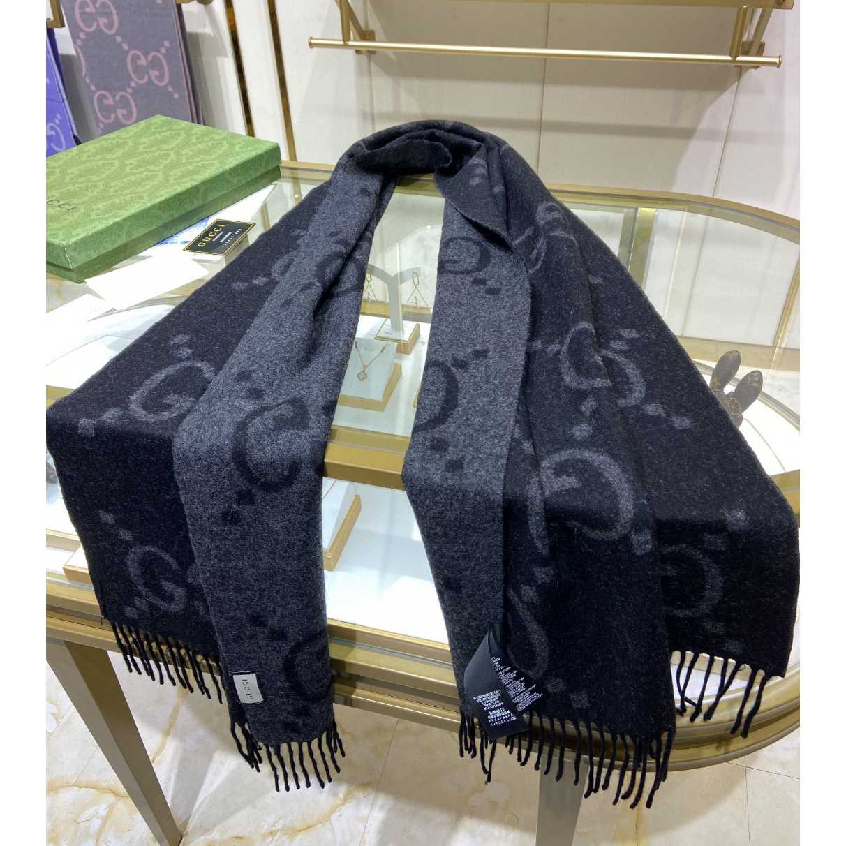 Gucci GG Cashmere Jacquard Scarf - DesignerGu