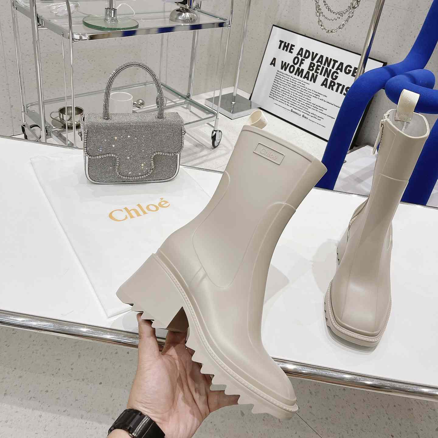 Chloe Debossed-logo Chunky Boots - DesignerGu