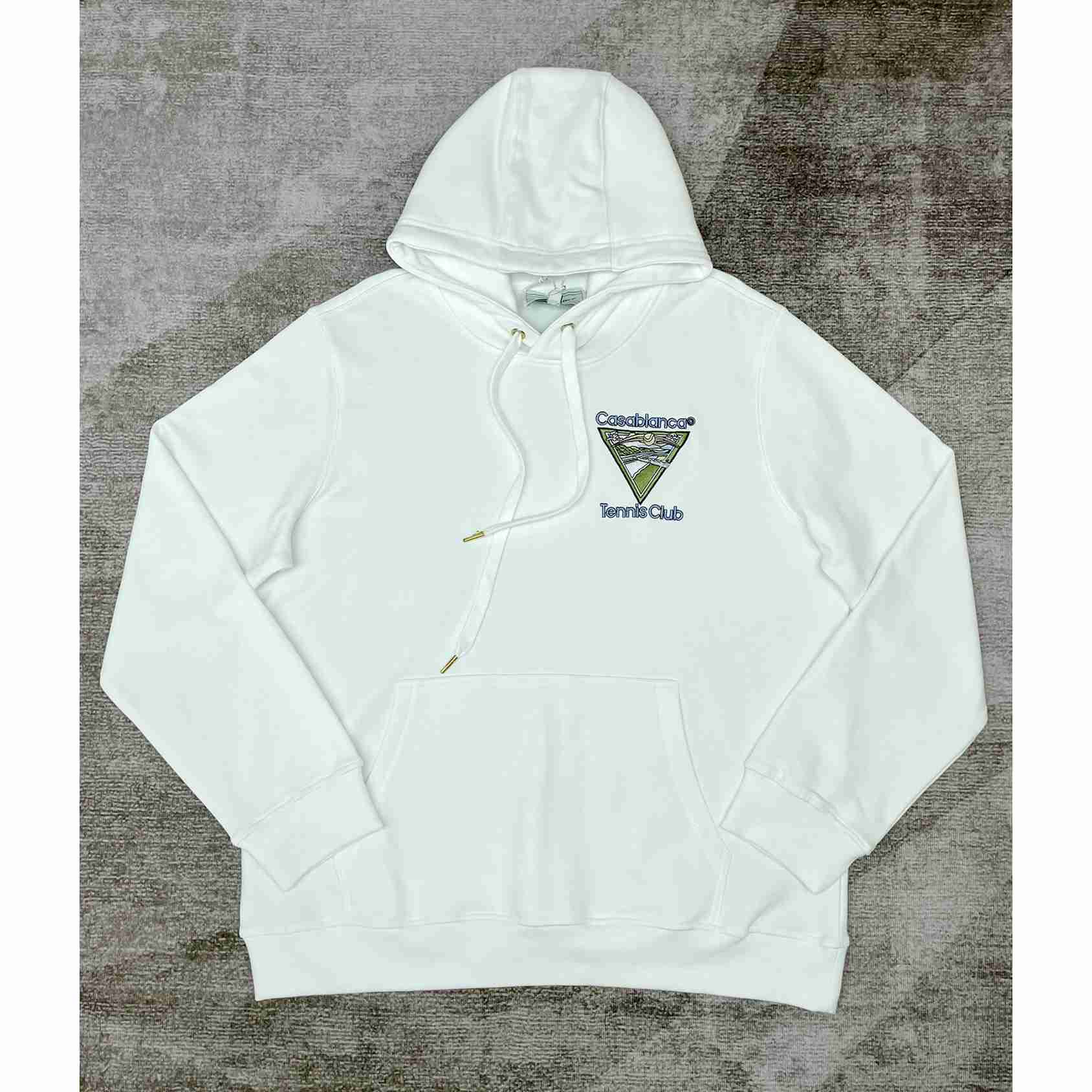 Casablanca White Casablanca Logo Hooded Sweatshirt - DesignerGu