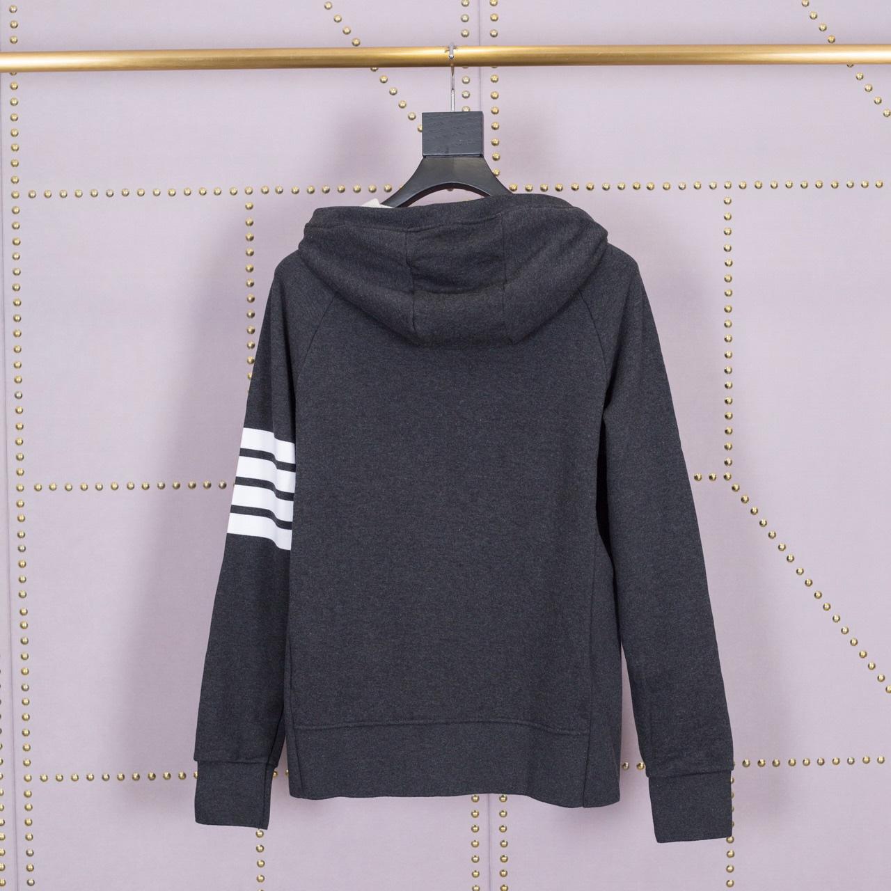 Thom Browne 4-Bar Zip-Up Cotton Hoodie - DesignerGu