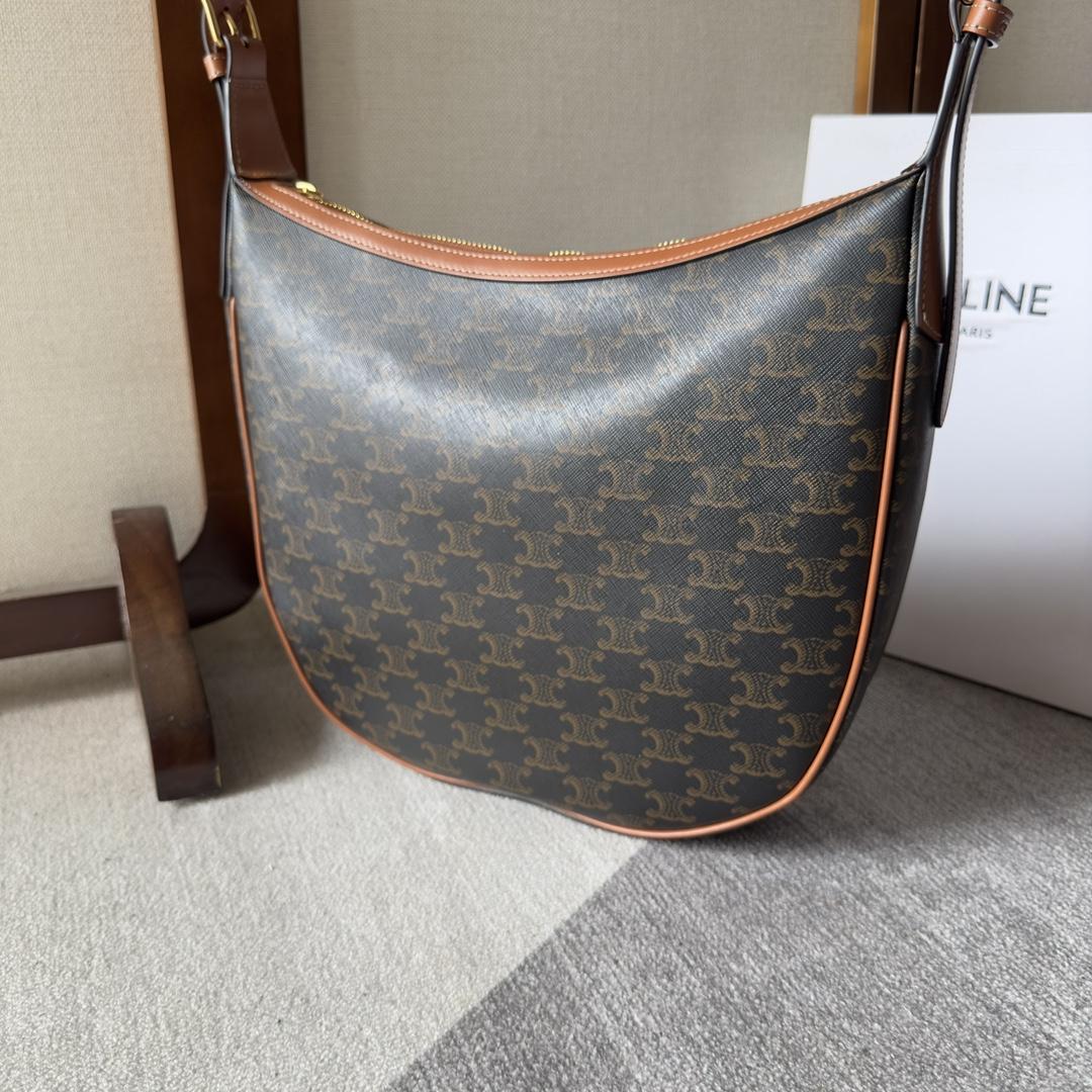 Celine Heloise Bag In Triomphe Canvas And Calfskin - DesignerGu