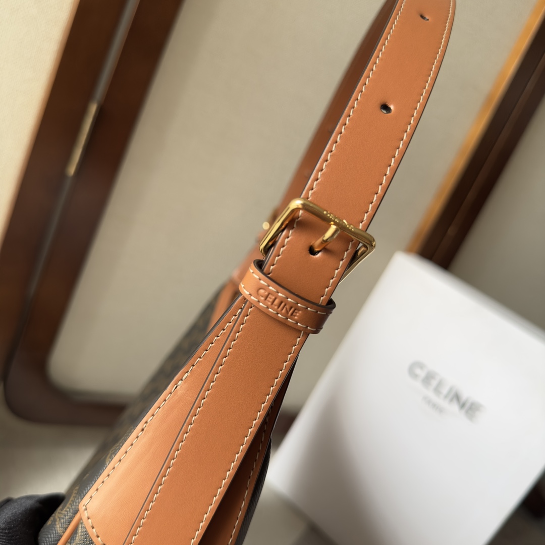 Celine Heloise Bag In Triomphe Canvas And Calfskin - DesignerGu