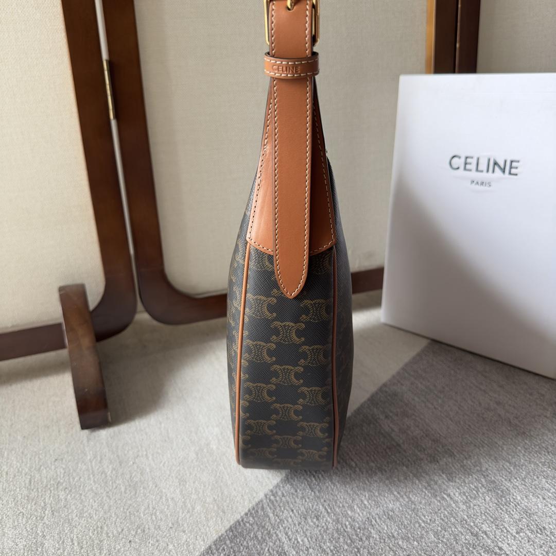 Celine Heloise Bag In Triomphe Canvas And Calfskin - DesignerGu