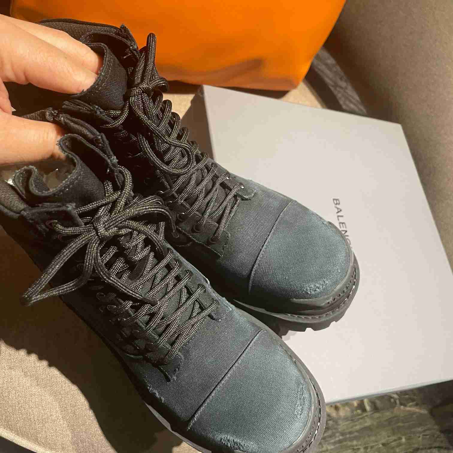 Balenciaga Worn-effect Combat Boots - DesignerGu