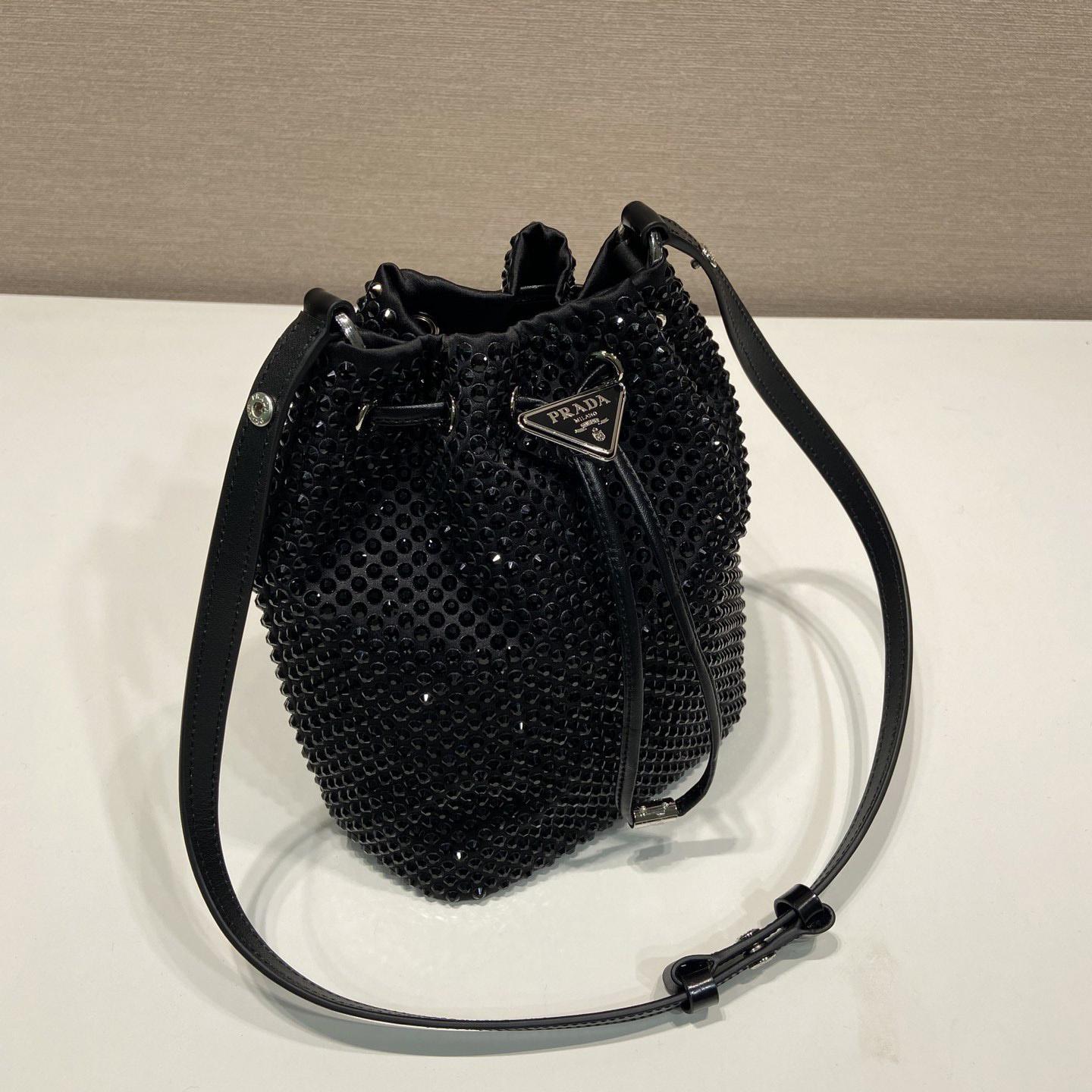 Prada Satin Mini-Bag With Crystals(16-21-10cm) - DesignerGu