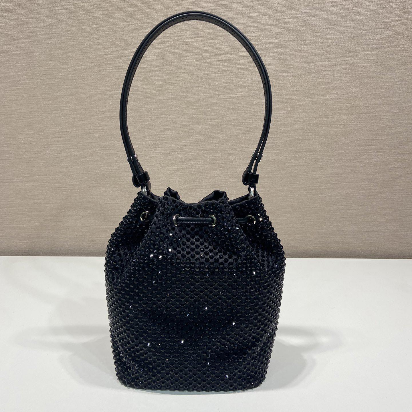 Prada Satin Mini-Bag With Crystals(16-21-10cm) - DesignerGu