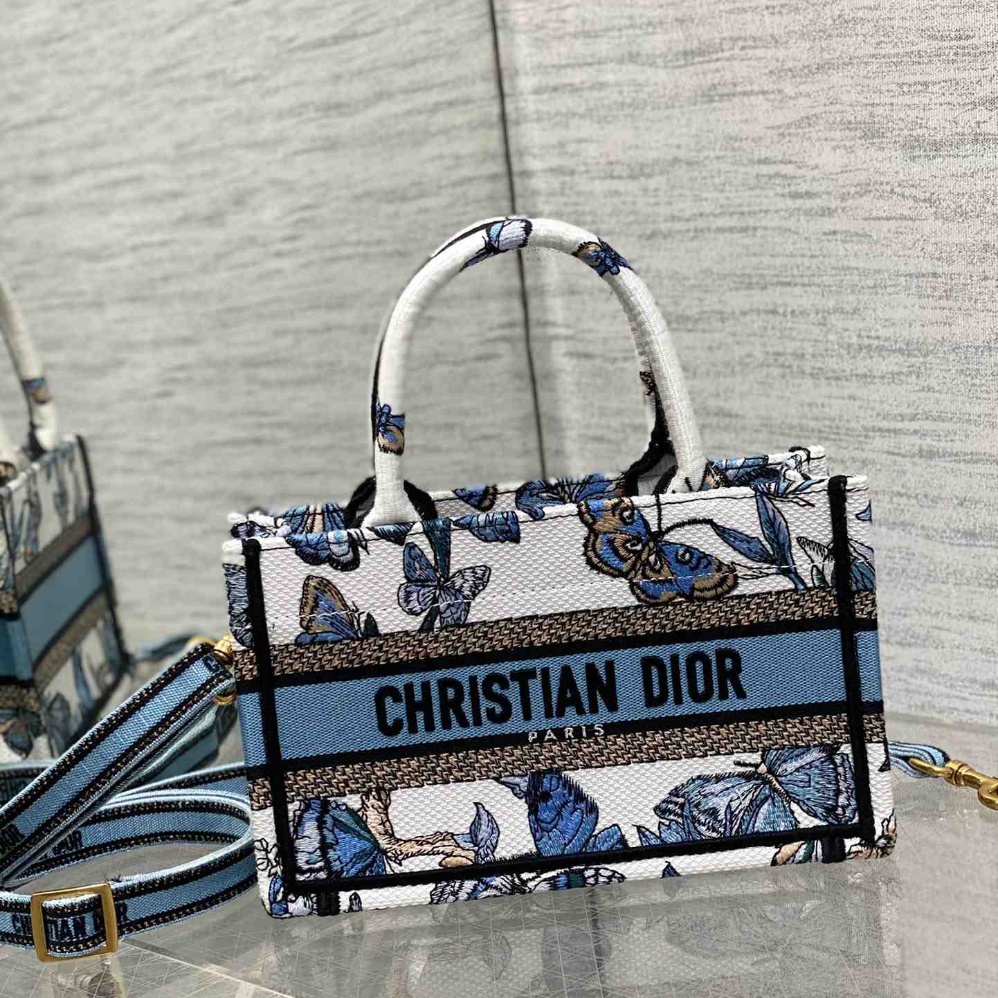 Dior Mini Dior Book Tote With Strap - DesignerGu