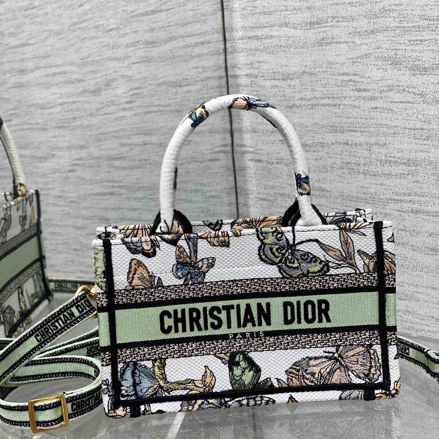 Dior Mini Dior Book Tote With Strap - DesignerGu