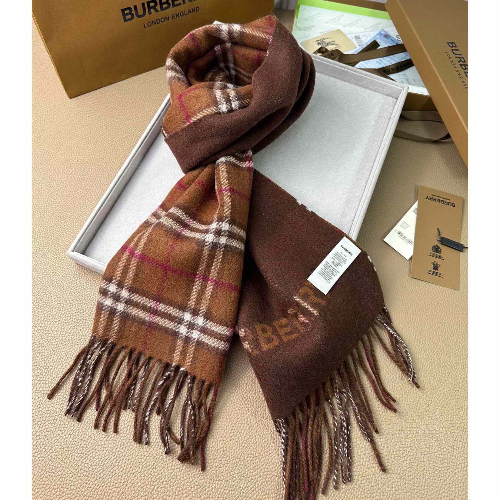 Burberry Reversible Check Cashmere Scarf - DesignerGu