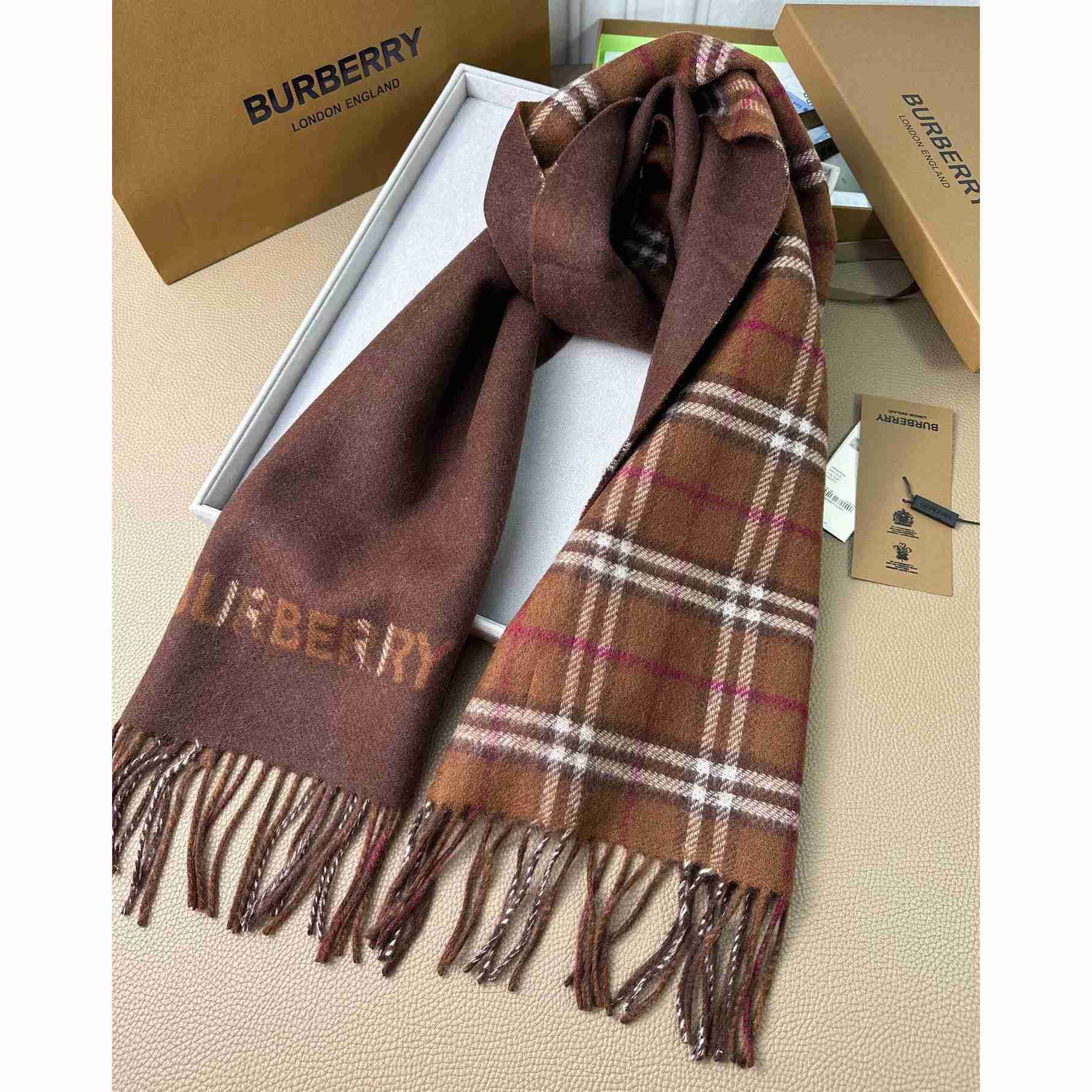 Burberry Reversible Check Cashmere Scarf - DesignerGu