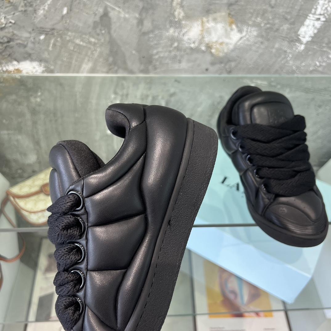 Lanvin Leather Curb XL Sneakers - DesignerGu