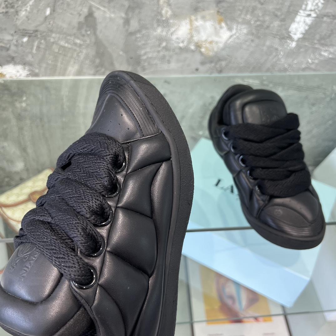 Lanvin Leather Curb XL Sneakers - DesignerGu