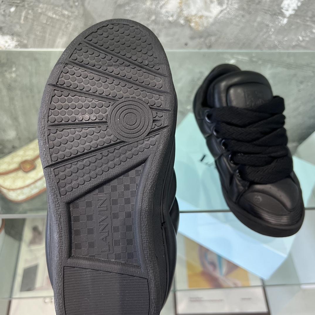 Lanvin Leather Curb XL Sneakers - DesignerGu