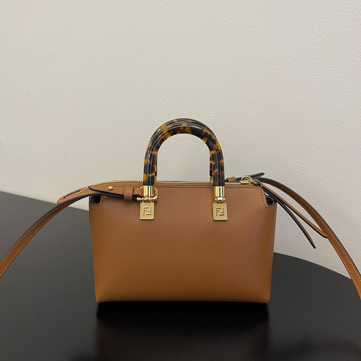 Fendi By The Way Mini Small Brown Leather Boston Bag  - DesignerGu