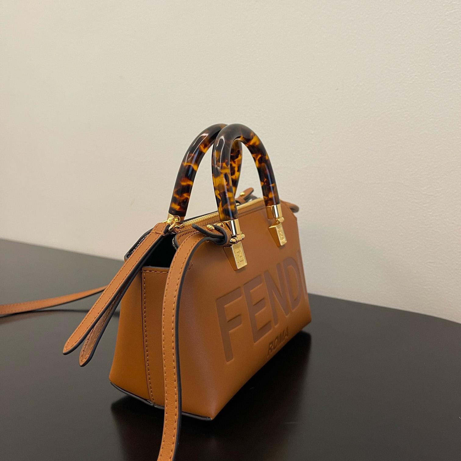 Fendi By The Way Mini Small Brown Leather Boston Bag  - DesignerGu