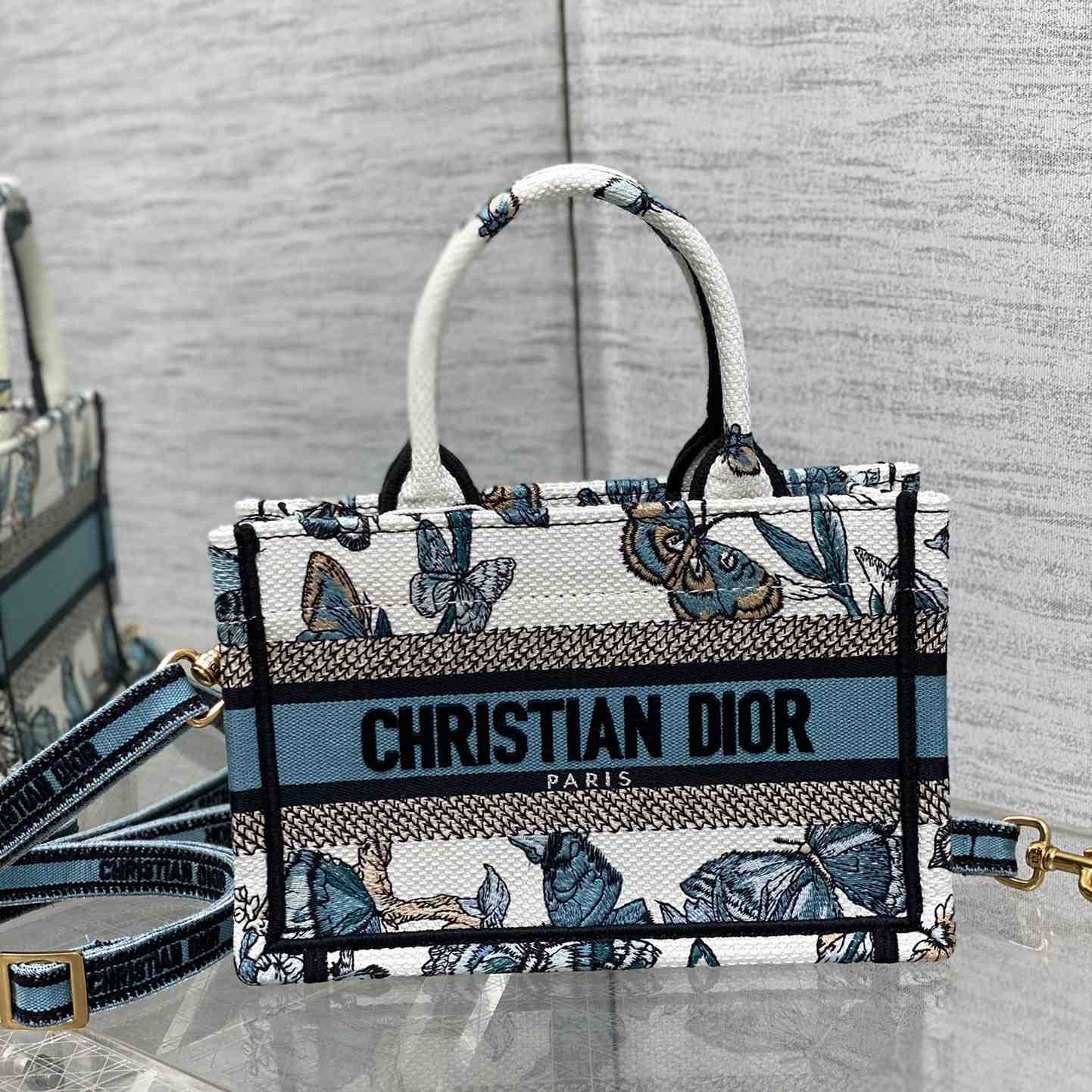 Dior Mini Dior Book Tote With Strap - DesignerGu