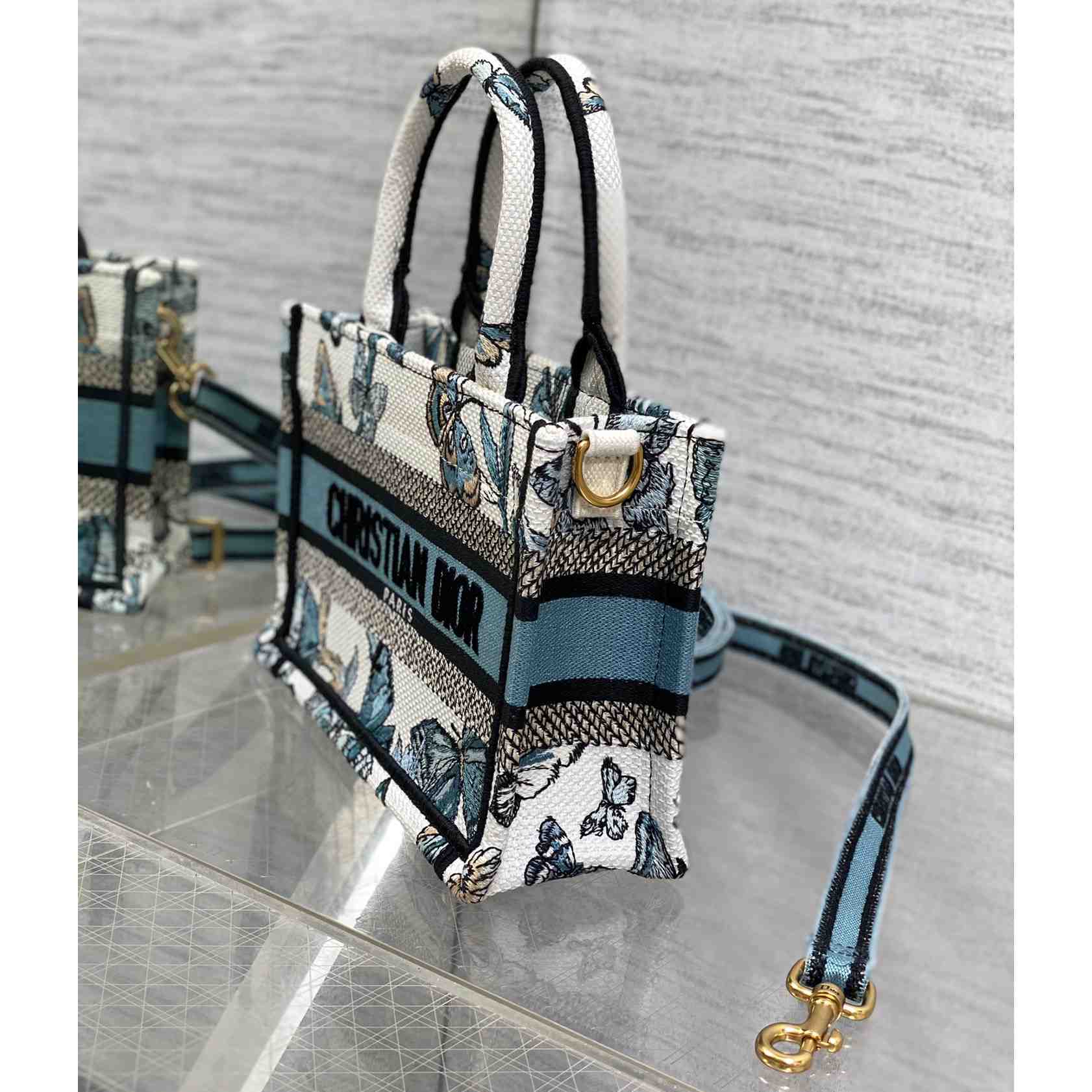 Dior Mini Dior Book Tote With Strap - DesignerGu