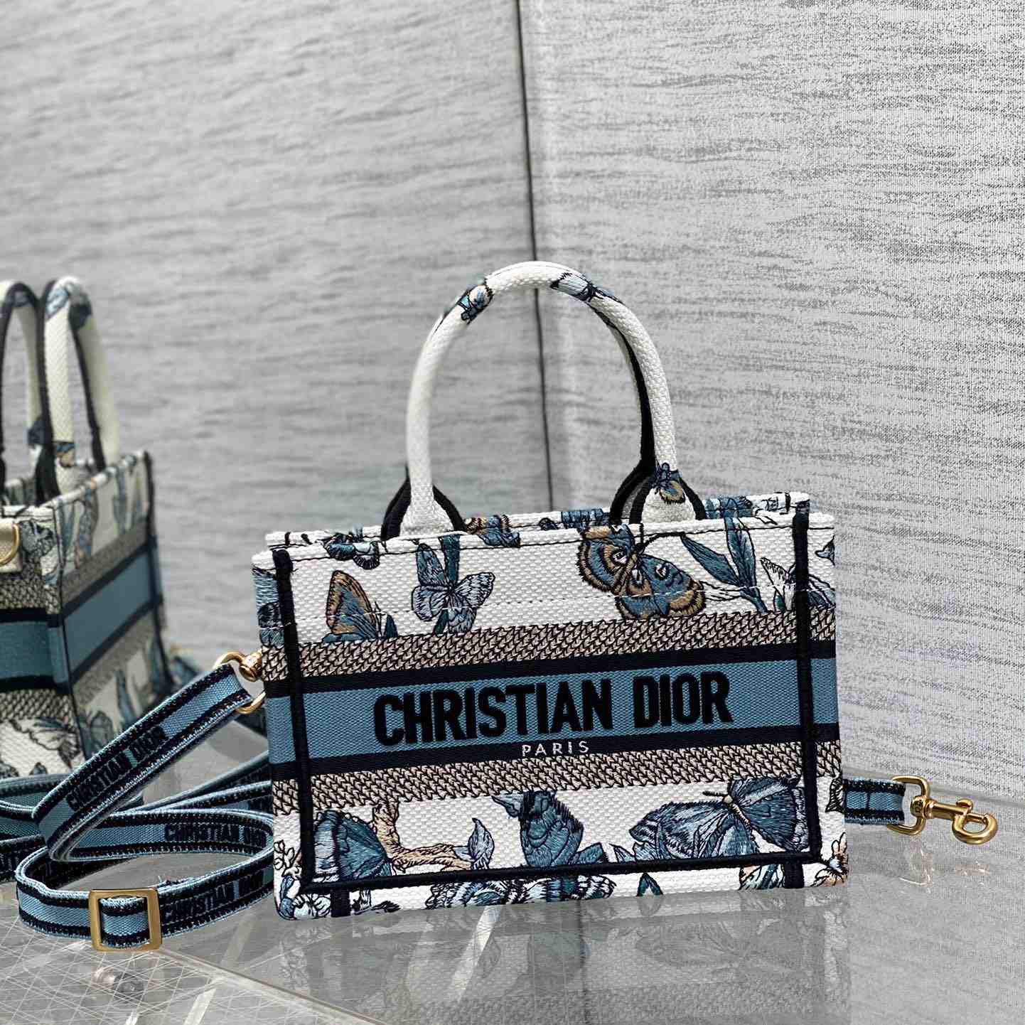 Dior Mini Dior Book Tote With Strap - DesignerGu