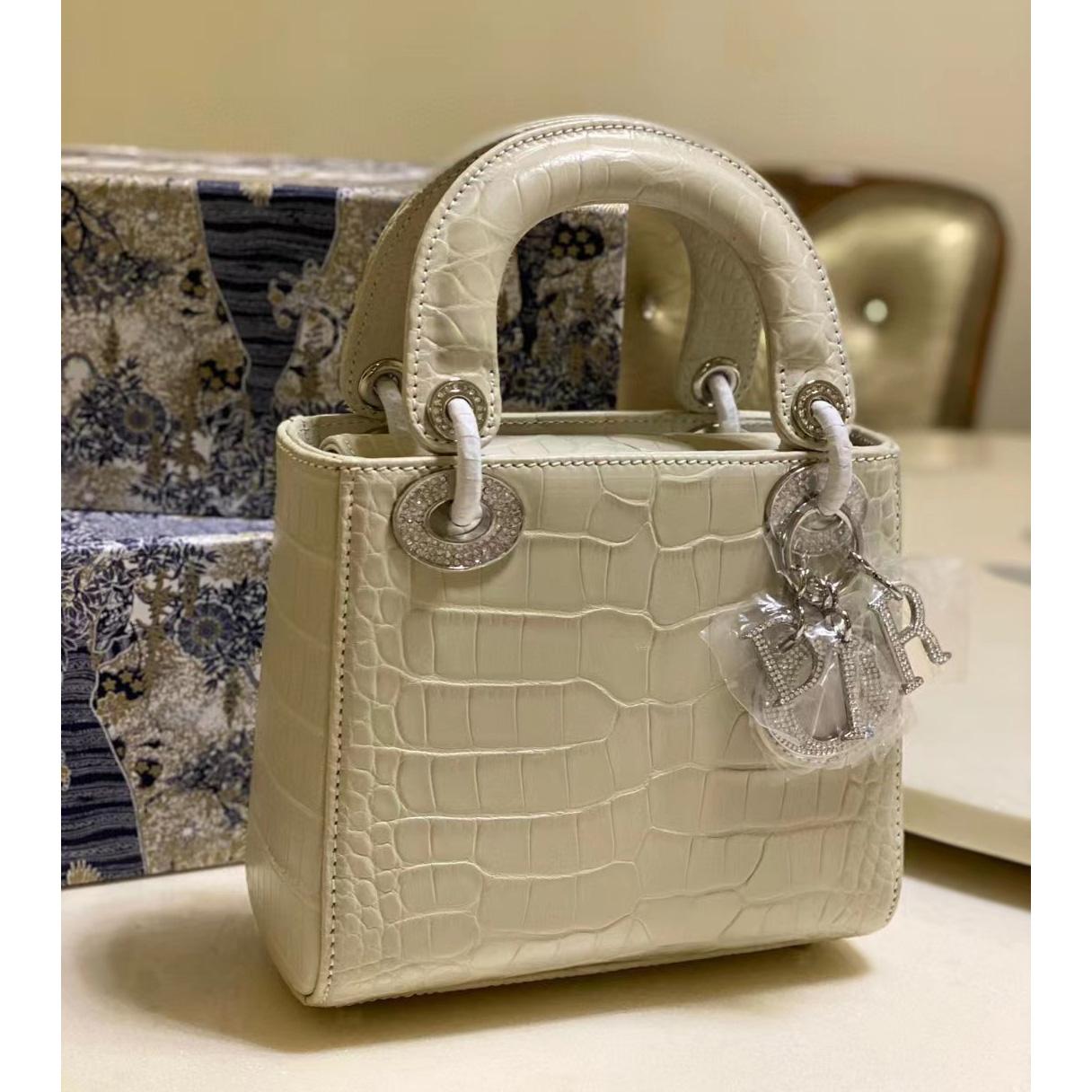 Dior Alligator Mini Lady Dior Bag (17-15-7cm) - DesignerGu