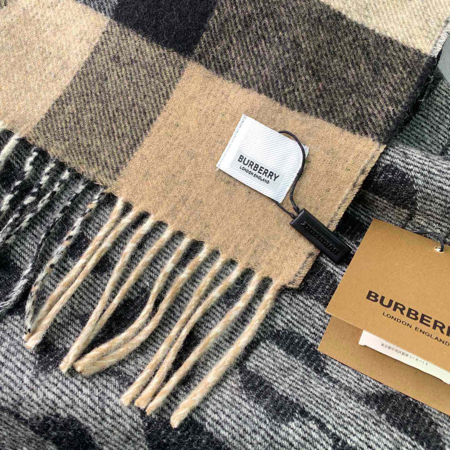 Burberry Check Cashmere Reversible Scarf - DesignerGu